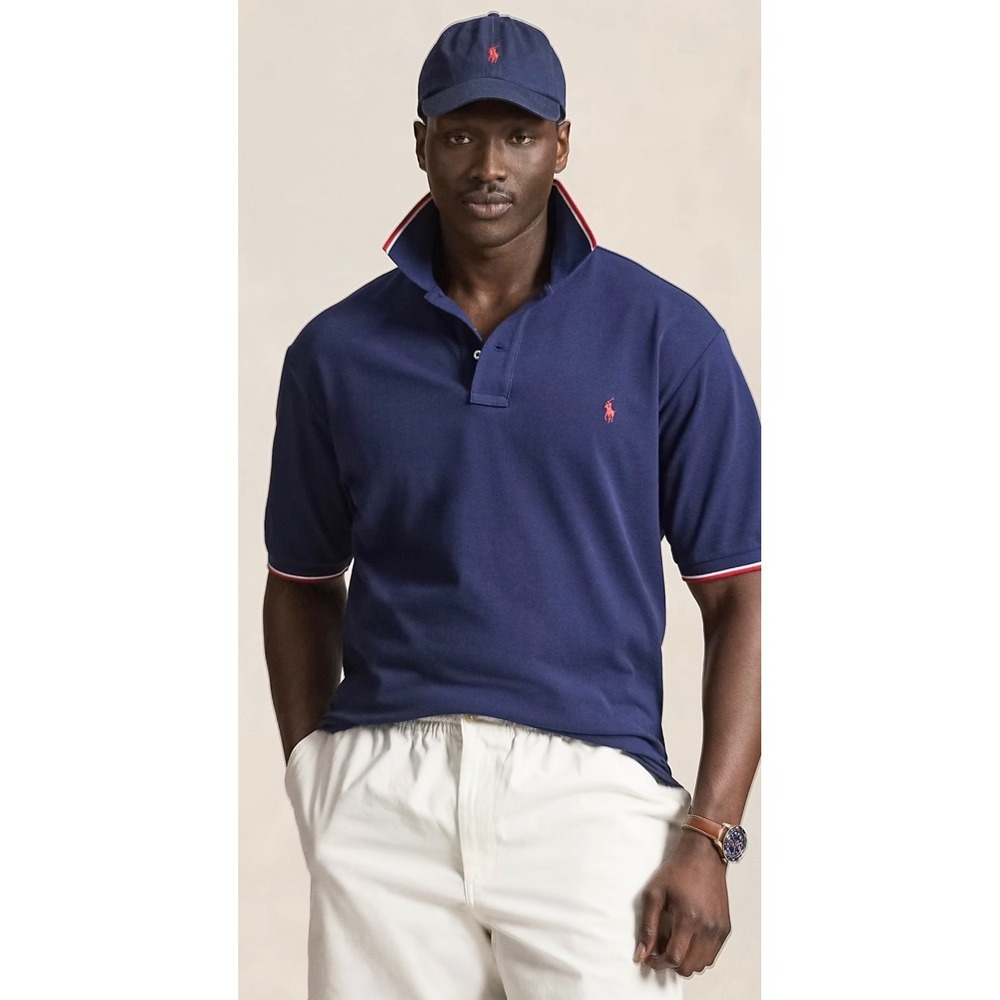 Polo Ralph Lauren‎ Short Sleeve Tipped Polo Shirt Mens 2XLT Blue